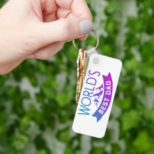 Moderne "World's Best Dad" bergen  Sleutelhanger