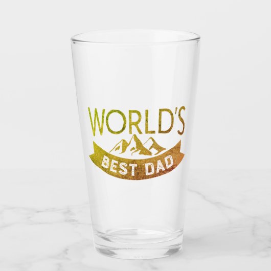 Moderne "World's Best Dad" typografie Vaderdag Glas (Voorkant)