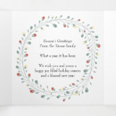 Moderne Wreath Photo Persoonlijke Kerstmis Drieluik Wenskaart (Binnenkant midden)