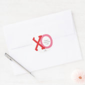 Moderne XO Roze Rood Valentijns Custom Stickers (Envelop)