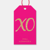 Moderne XO roze, Valentijnse bruine Labels van Fau Cadeaulabel (Voorkant)