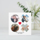Moderne xoxo 4 foto collage rode liefdeskussen har feestdagenkaart (Staand voorkant)
