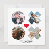 Moderne xoxo 4 foto collage rode liefdeskussen har feestdagenkaart (Voorkant)
