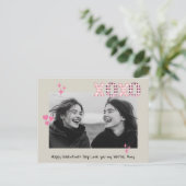 Moderne XOXO Galentine's Day Custom Foto & Tekst P Briefkaart (Staand voorkant)