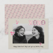 Moderne XOXO Galentine's Day Custom Foto & Tekst P Briefkaart (Voorkant / Achterkant)