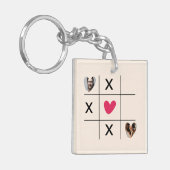 Moderne xoxo Hart fotocollage Sleutelhanger (Voorkant Links)