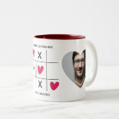 Moderne xoxo Hart fotocollage Tweekleurige Koffiemok (Voorkant rechts)