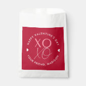 Moderne XOXO Red en Roze Valentijnsdag Bedankzakje (Voorkant)