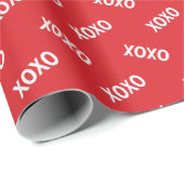 Moderne XOXO Rood & Witte Valentijnsdag Cadeaupapier (Rol Hoek)