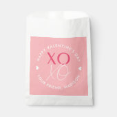 Moderne XOXO roze gepersonaliseerde Valentijnsdag Bedankzakje (Voorkant)