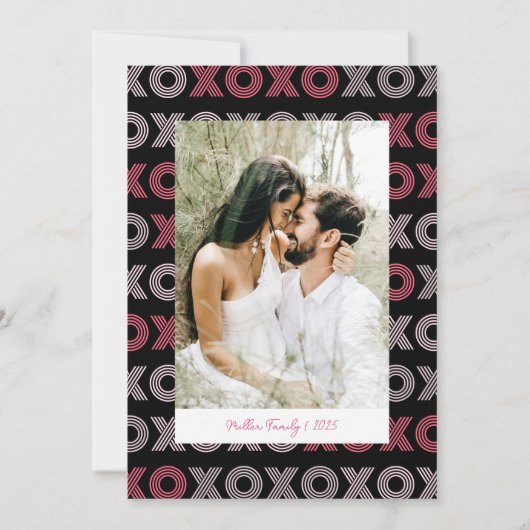 Moderne XOXO-serie Foto Valentijn Feestdagenkaart (Voorkant)