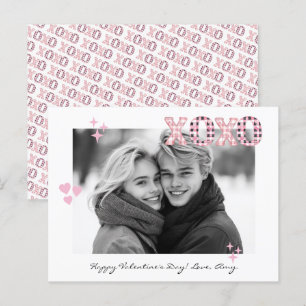 Moderne XOXO Valentijnsdag Aangepaste Foto & Tekst Briefkaart