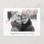 Moderne XOXO Valentijnsdag Aangepaste Foto & Tekst Briefkaart (Voorkant)