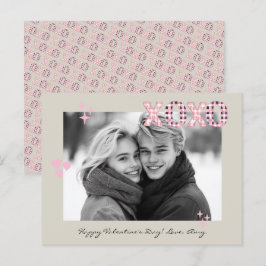 Moderne XOXO Valentijnsdag Aangepaste Foto & Tekst Briefkaart