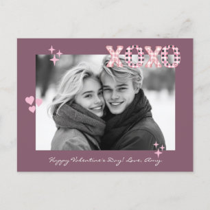 Moderne XOXO Valentijnsdag Aangepaste Foto & Tekst Briefkaart