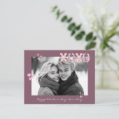 Moderne XOXO Valentijnsdag Aangepaste Foto & Tekst Briefkaart (Staand voorkant)
