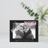 Moderne XOXO Valentijnsdag Aangepaste Foto & Tekst Briefkaart (Staand voorkant)