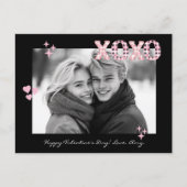 Moderne XOXO Valentijnsdag Aangepaste Foto & Tekst Briefkaart (Voorkant)