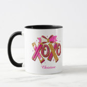 Moderne XOXO Valentijnsdag Aangepaste Naam Mok (Links)