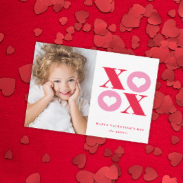 Moderne XOXO Valentijnsdag Foto Feestdagenkaart