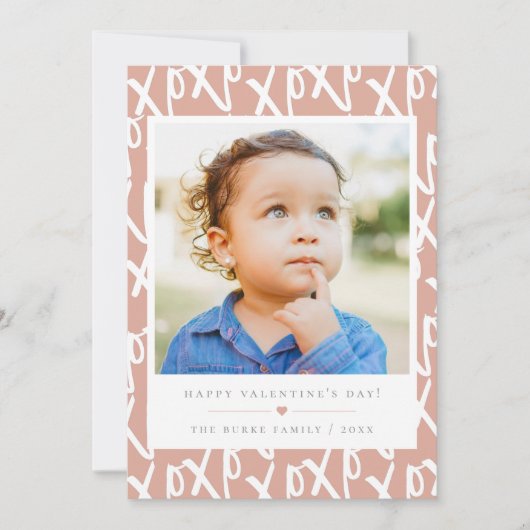 Moderne XOXO Valentijnsdag-foto Kaart (Voorkant)