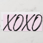 Moderne XOXO zwarte & roze cadeaubon Kaart (Voorkant)