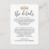 Moderne XV Quinceañera Foto 15e verjaardag Details Informatiekaartje (Voorkant)