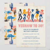 Moderne Yeehaw Cowgirl 30e verjaardagsfeest Kaart (Voorkant / Achterkant)