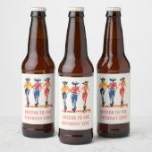 Moderne Yeehaw Cowgirl Verjaardagsfeest Custom Bier Etiket (Flessen)