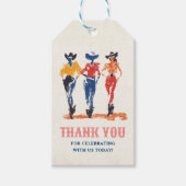 Moderne Yeehaw Cowgirl Verjaardagsfeest Dank u Cadeaulabel (Voorkant)