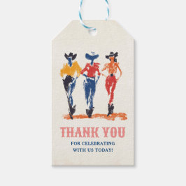 Moderne Yeehaw Cowgirl Verjaardagsfeest Dank u Cadeaulabel