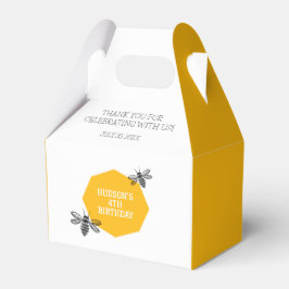 Moderne Yellow Bee Honeycomb Kinder zomerverjaarda Bedankdoosjes