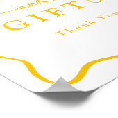 Moderne Yellow Wavy Lijst Kaarten en geschenken Poster (Hoek)