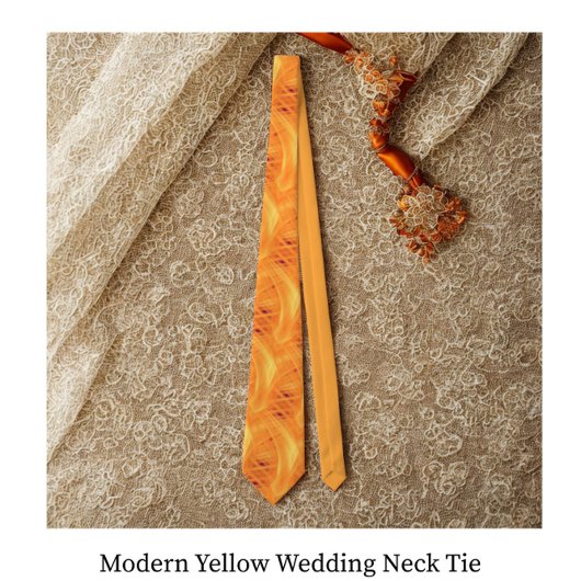 Moderne Yellow Wedding Stropdas
