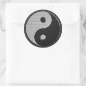 Moderne Yin Yang in Carbon Fiber Print Stijl Ronde Sticker (Tas)