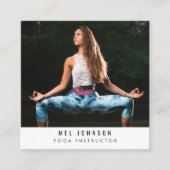 Moderne Yoga Fitness Instructor QR Code Vierkante Visitekaartje (Voorkant)