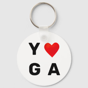 Moderne Yoga Hart Sleutelhanger