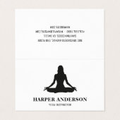 Moderne Yoga Instructeur | Minimaal zwart silhouet Visitekaartje (Buitenkant ongevouwen)