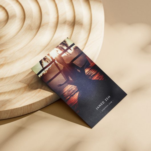 Moderne Yoga Instructeur Wellness Monogram QR Visitekaartje