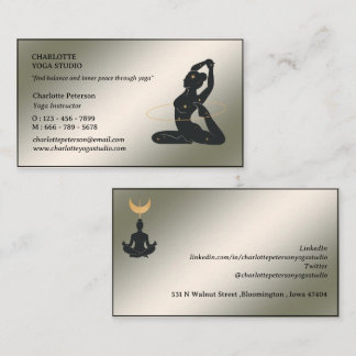 Moderne Yoga Instructor Trainer Leraar Visitekaartje