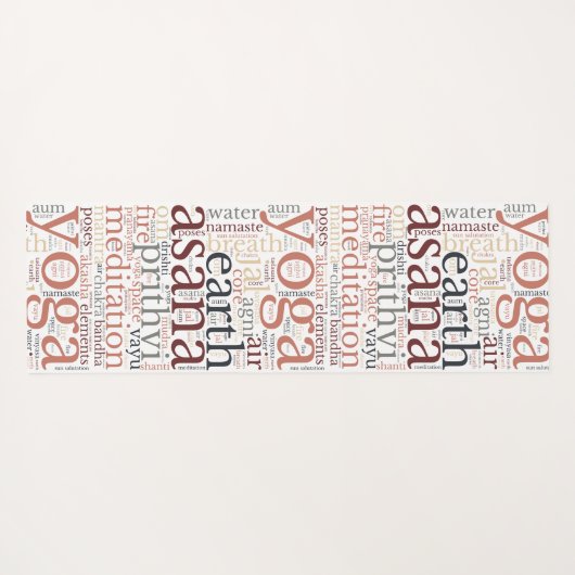 Moderne Yoga Mat Word Cloud (Achterkant (horizontaal))