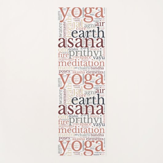 Moderne Yoga Mat Word Cloud (Voorkant)