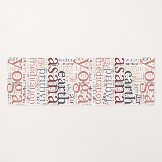 Moderne Yoga Mat Word Cloud (Voorkant (horizontaal))