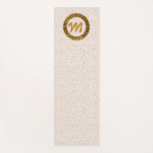 Moderne Yoga Meisje Monogram Gouden Glitter Blush  Yogamat (Voorkant)