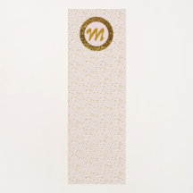 Moderne Yoga Meisje Monogram Gouden Glitter Blush