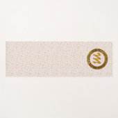 Moderne Yoga Meisje Monogram Gouden Glitter Blush  Yogamat (Voorkant (horizontaal))