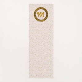 Moderne Yoga Meisjesachtig Monogram Gouden Glitter Yogamat