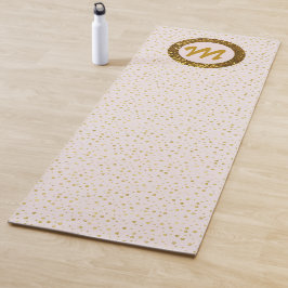 Moderne Yoga Meisjesachtig Monogram Gouden Glitter Yogamat