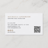 Moderne Yoga / Wellness Lotus Pose Socials QR-code Visitekaartje (Achterkant)