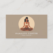Moderne Yoga / Wellness Lotus Pose Socials QR-code Visitekaartje (Voorkant)